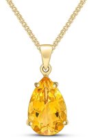 Guest and Philips - Citrine Set, Yellow Gold - 9ct Pear Pendant, Size 14x9mm 62-70-002