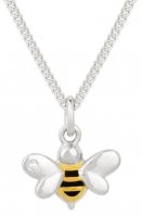 Gecko - Bee, Sterling Silver - Enamel - Necklace, Size 38cm P5110