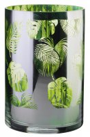 Guest and Philips - Tropical Leaves, Glass/Crystal - Hurricane Lamp, Size L ART30100 ART30100 ART30100