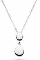 Kit Heath - Coast Pebbles, Rhodium Plated - Sterling Silver - Dble Droplet Necklace, Size 18" 90186RP