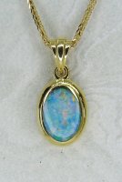 Antique Guest and Philips - Opal Set, Yellow Gold - Single Stone Pendant P1131