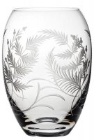 Royal Scot Crystal - Woodland Fern, Glass/Crystal - Barrel Vase M, Size 18cm FERNBARM