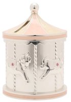 Guest and Philips - Bambino, Silver Plated Pink Carousel Money Box CG1920P