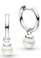 Kit Heath - Pearl Set, Sterling Silver - Rhodium Plated - Hoop Earrings 50165fp