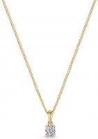 Jools - Cubiz Zirconia Set, Yellow Gold Plated - Round Cut Pendant and Chain HBN4RD-P-YG