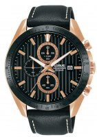 Lorus - Stainless Steel - Leather - Quartz Watch, Size 45mm RM308HX9
