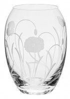 Royal Scot Crystal - Poppy Field, Glass/Crystal - Barrel Vase M, Size 18cm POPBARM