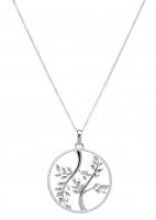 Unique - Tree of Life, Cubic Zirconias Set, Sterling Silver - - Necklace