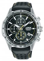 Lorus - Stainless Steel - Leather - Quartz Chrono Watch, Size 43mm RM301JX9