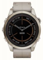 Garmin - Fenix 7S Pro Sapphire , Stainless Steel - Leather - Solar Watch, Size 42mm 010-02776-30
