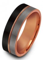 Unique - Tungsten - Rose Gold Plated - RING, Size 66 TUR-171-66
