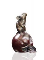Richard Cooper - Mouse on Apple, Bronze Ornament 956