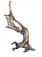 Richard Cooper - Otters Swimming, Bronze - Ltd Ed 150 Ornament, Size 13.3cmx8cmx6cm  1053
