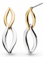 Kit Heath - Entwine Twine, Rhodium Plated Duo Link Drop Earrings 61142GRP