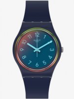 Swatch - La Night Blue, Plastic/Silicone - Quartz Watch, Size 34mm SO28N110