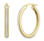 Guest and Philips - 9ct, White Gold Hoop Earrings EA071