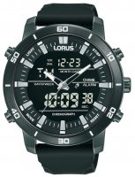 Lorus - Stainless Steel - Plastic/Silicone - Quartz Watch, Size 46mm RW661AX9