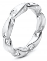 Georg Jensen - Reflect, Sterling Silver - Small Chain Ring, Size 52 200010900056