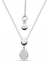 Kit Heath - coast pebble, Cubic Zirconia Set, Sterling Silver - Rhodium Plated - necklace 90188cz