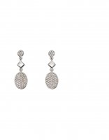 Gecko - Elements, Silver Oval Pave, Cubic Zirconia Set Earrings