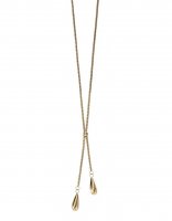 Gecko - Elements, 9ct Yellow Gold Double Teardrop Necklace, Size 20"