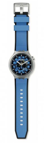 Swatch - Azure Blue Daze, Stainless Steel - Quartz Watch, Size 47mm SB07S106