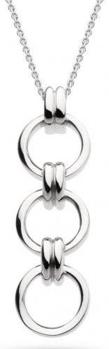 Kit Heath - Bevel Unity , Rhodium Plated - Sterling Silver - Trio Necklace, Size 18