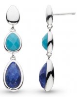 Kit Heath - COAST PEBBLE, Sterling Silver AZURE TRIO DROP EARRINGS 50175LMG