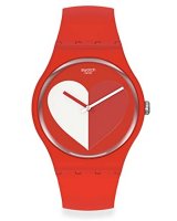 Swatch - Half <3 White, Plastic/Silicone Quartz Watch SO29Z112