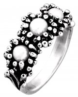 Giovanni Raspini - Anemone Trilogy, Pearl Set, Sterling Silver - Ring, Size 18 11268-18