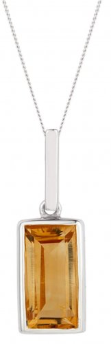 Gecko - Citrine Set, Sterling Silver - Drop Pendant P5092Y