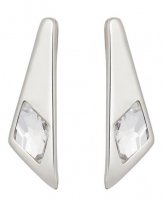 Uno de 50 - Crystal Set, Silver Plated - Folded Earring PEN0772TRAMTL0U