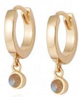 Daisy - Labrodite Set, Yellow Gold Plated - Huggie Earrings HE3007-GP