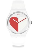 Swatch - Half <3 Red, Plastic/Silicone Quartz Watch SO29Z113