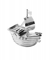 Guest and Philips - Unisex Pirate Ship, Silver Plated Money Box