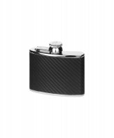 Harrison Brothers - Stainless Steel - - Carbon Effect Flask, Size 4oz