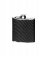 Harrison Brothers - Stainless Steel - - Carbon Effect Flask, Size 6oz