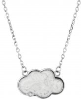 Gecko - Cloud, Diamond Set, Sterling Silver - Necklace N4561