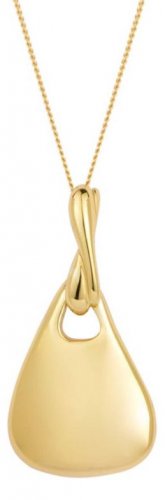 Gecko - Yellow Gold Plated Organic Drop Pendant P5090