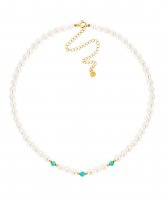 Claudia Bradby - Pearl and Turquoise Set, Yellow Gold Plated - Choker CBNL0341