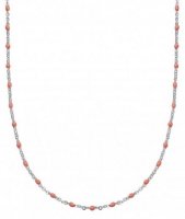 Daisy - Pink Beaded Set, Sterling Silver - Necklace