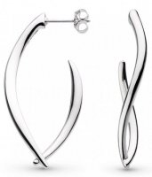 Kit Heath - Entwine Twine, Rhodium Plated Stud Hoop Earrings 60228RP