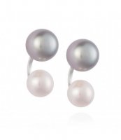 Claudia Bradby - Duo, Silver and White Pearl Set, Sterling Silver Earrings