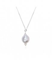 Claudia Bradby - Margarita, Pearl Set, Silver Pendant and Long Necklace, Size 71cm - CBNL0010