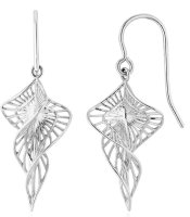 Guest and Philips - White Gold 9ct Drop Earrings 10-07-156