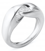 Georg Jensen - Reflect, Sterling Silver - Small Link Ring, Size 58 200010910058