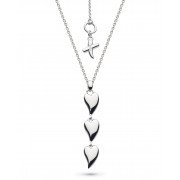 Kit Heath - Sterling Silver - Rhodium Plated - Desire Kiss Triple Hearts Necklace , Size 17" 90MK028