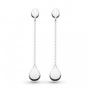 Kit Heath - Coast , Sterling Silver Pebble Chain Drop Earrings 60191RP028