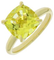 Guest and Philips - Lemon Quartz Set, Yellow Gold - 9ct 1st Qtz Cush 10mm 4 Claw Ring 09RIGH83891