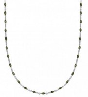 Daisy - Green Beaded Set, Sterling Silver - Necklace